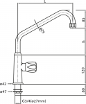 Standventil 3⁄4" mit Auslauf 25 mm