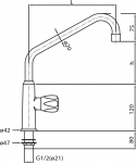 Standventil ½" mit Auslauf 25 mm